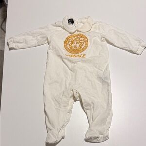 Versace Kids Cream and Gold Footie